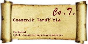 Csesznik Terézia névjegykártya